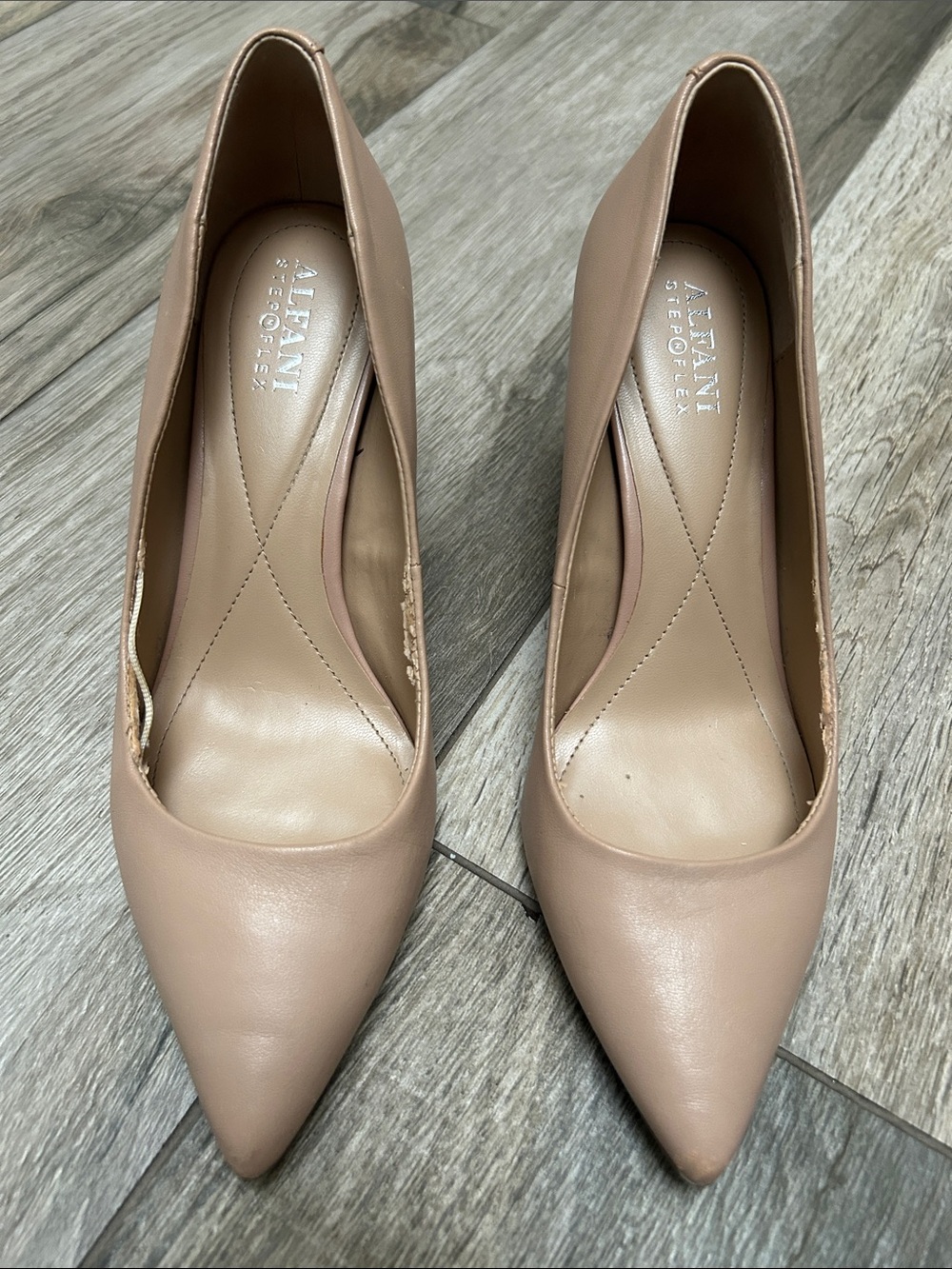 Alfani Blush Pointed-Toe Pump - Women's Leather Heel